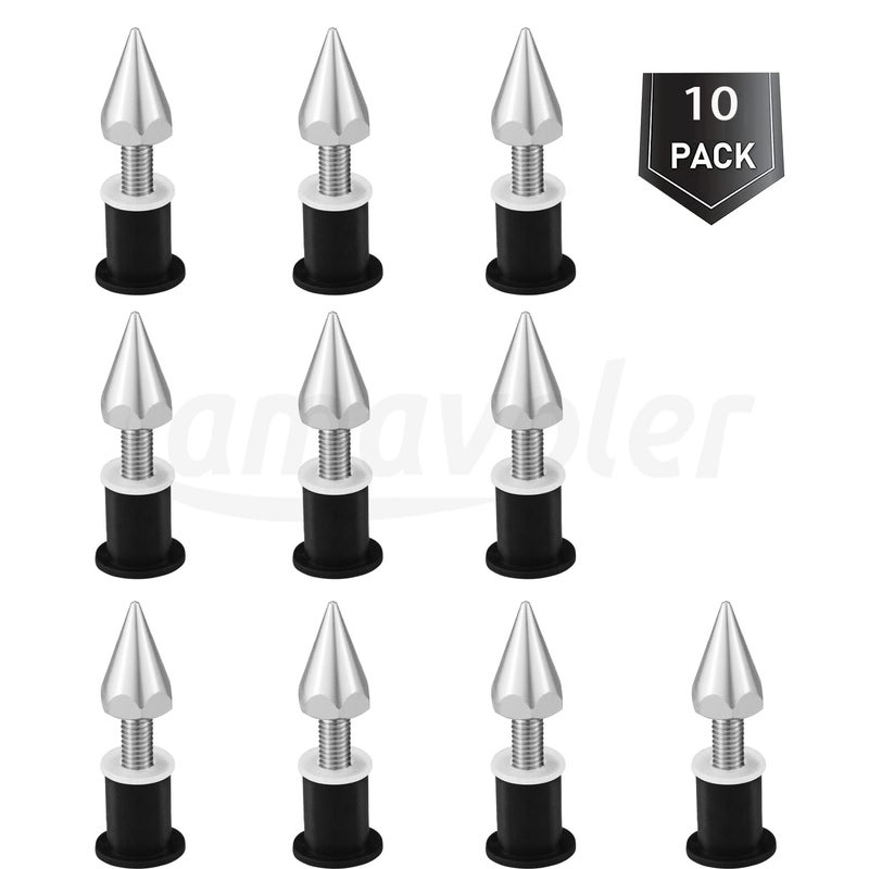 Amavoler 10 PCS M5 Motorcycle Windscreen Bolts Screws Kit,Universal Motorcycle CNC Windshield Windscreen Bolt Screw,Works on OEM or Aftermarket Windshields. (Silver) - Image 3